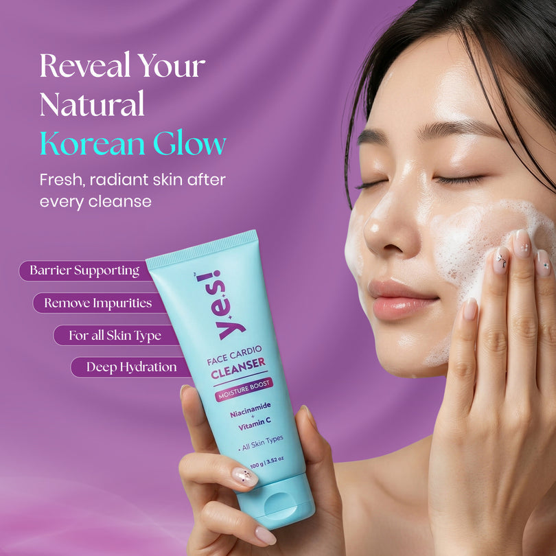Yes! Face Cardio Cleanser with Niacinamide | Korean Face Wash for All Skin Types