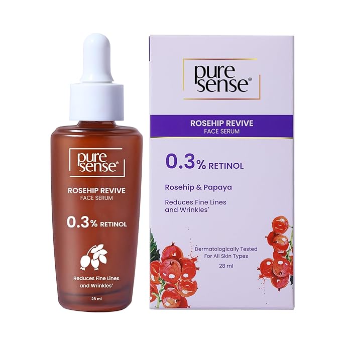 PureSense 0.3% Retinol Rosehip Face Serum for Anti Aging & Younger Looking Skin  (28 ml)