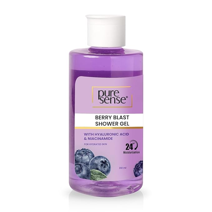 PureSense Hyaluronic Acid + Niacinamide Berry Blast Body Wash Shower Gel | Deep Clean & Intense Hydration | Help Reduce Flakes & Itchiness | For Dry Skin | No Paraben | For Men & Women | 310ml