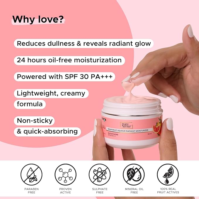 PureSense Grapefruit Squeeze Radiant Moisturizer SPF 30 PA+++ with Glutathione & Vitamin C  (50 ml)