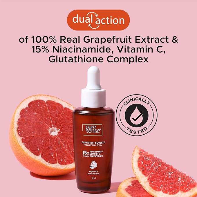 PureSense 15% Niacinamide, Vitamin C, Glutathione Radiant Face Serum with Grapefruit  (28 ml)