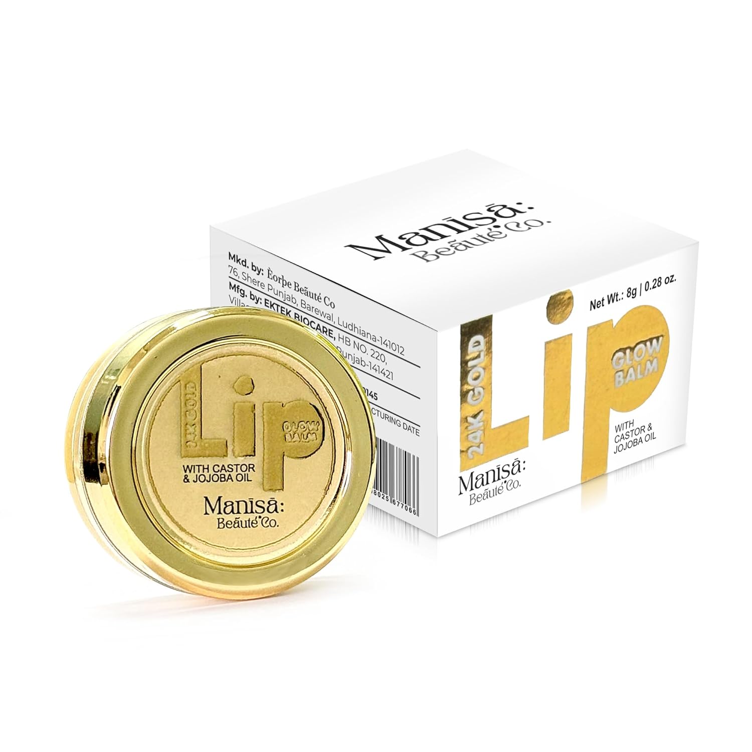 24K Gold Lip Glow Balm for Intense Hydration | Infused with 24k Gold, Vitamin-C & Shea Butter | For Nourished Lips all Day (8g)