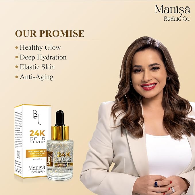 4K Gold Face Serum With 2% Hyaluronic Acid Face Serum For intense Hydration, Glowing Skin | Specially for Dry Skin both for Men & Women(30ml)