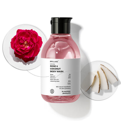 BRILLARE Rose & Coconut Body Wash - 200ml  (200 ml)