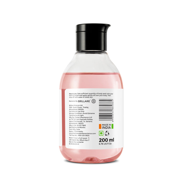 BRILLARE Rose & Coconut Body Wash - 200ml  (200 ml)